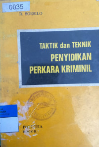 Image of Taktik dan Teknik Penyidikan Perkara Kriminal