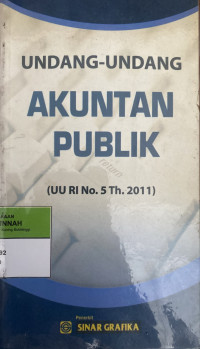 Image of Undang-Undang Akuntan Publik UU No. 5 Tahun 2011